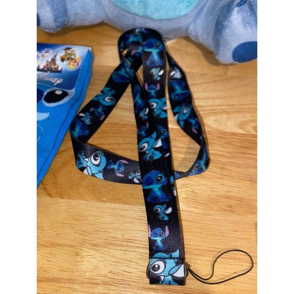 Lot of 4 Disney Stitch items Plush Stuffed Animal Toy Socks Lanyards - Picture 3 of 8